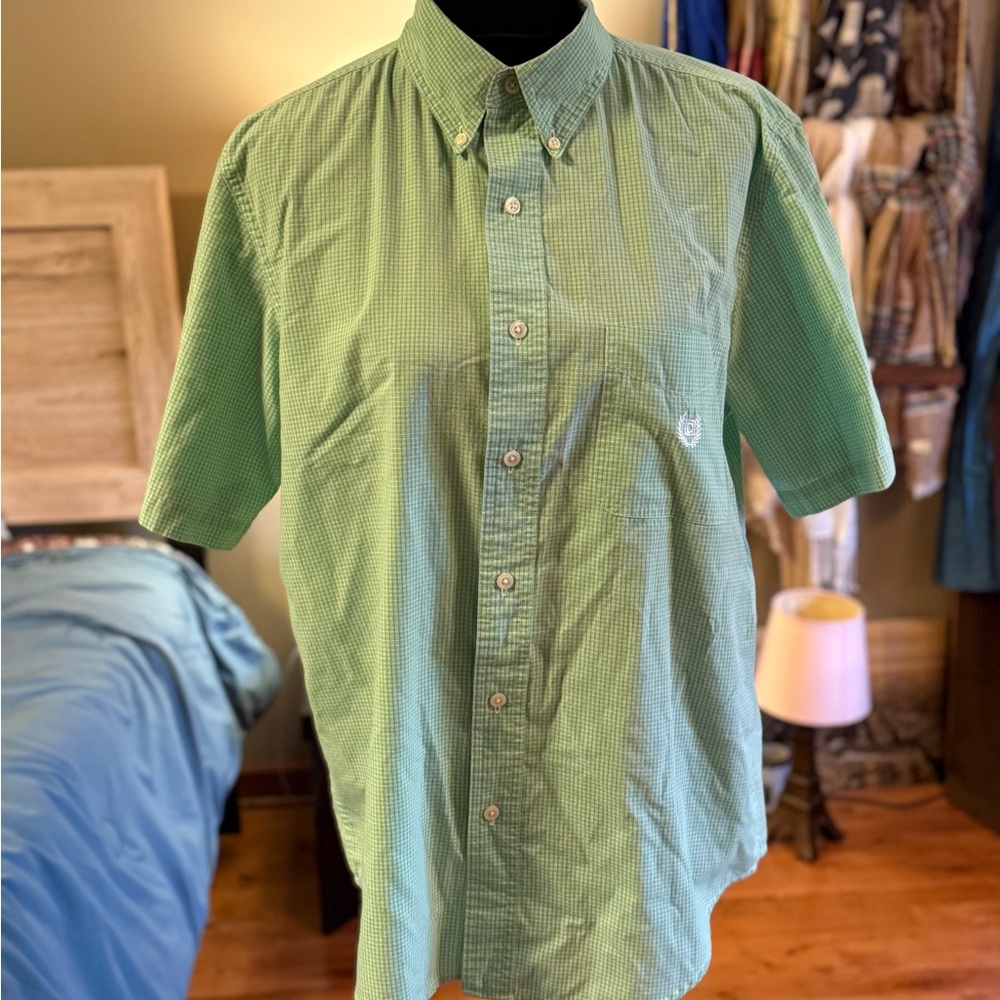 Chaps Light Green Plaid Men's Shirt